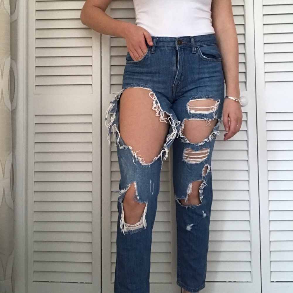 Extreme ripped Forever 21 jeans
